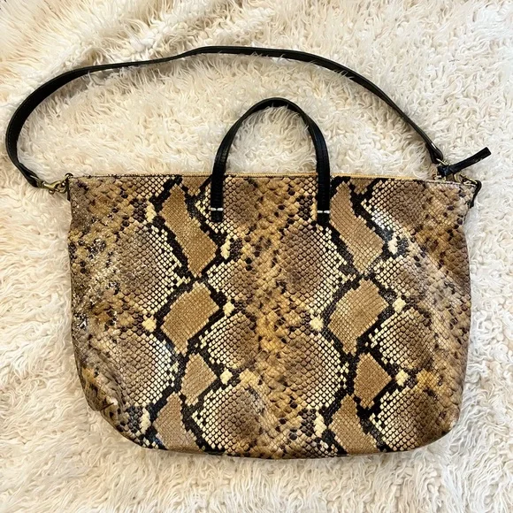 Clare V. Snakeskin Attaché tote - Picture 4 of 5